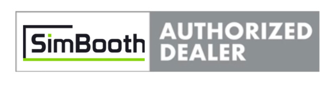 SimBooth Authorized Dealer logo on a white background